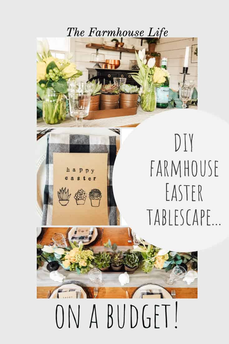 Easter table setting on a budget