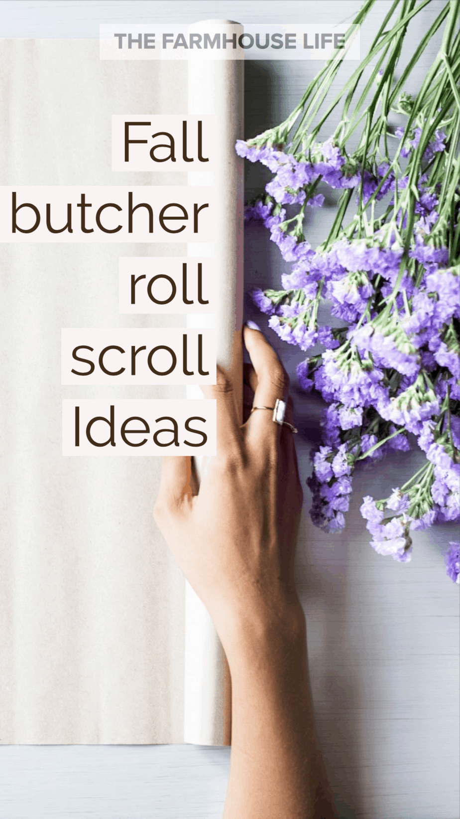 lavender flowers and butcher roll