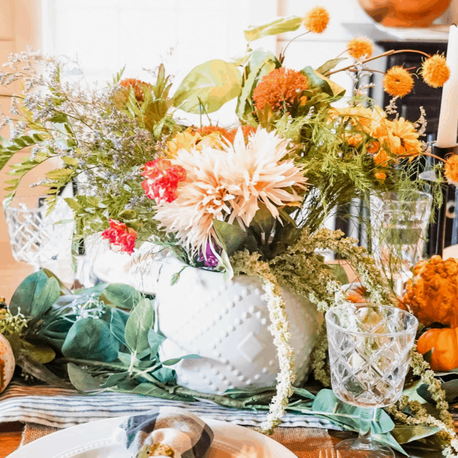 Easy and affordable Thanksgiving centerpiece