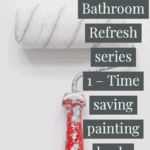 white paint on a paint roller bathroom refresh and pairing hack