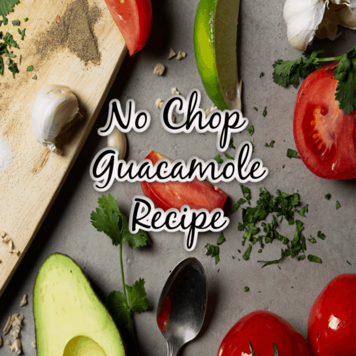 No chop guacamole recipe graphic.