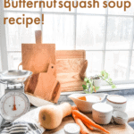 cutting boards and giant window. butternut squash carrots food scale
