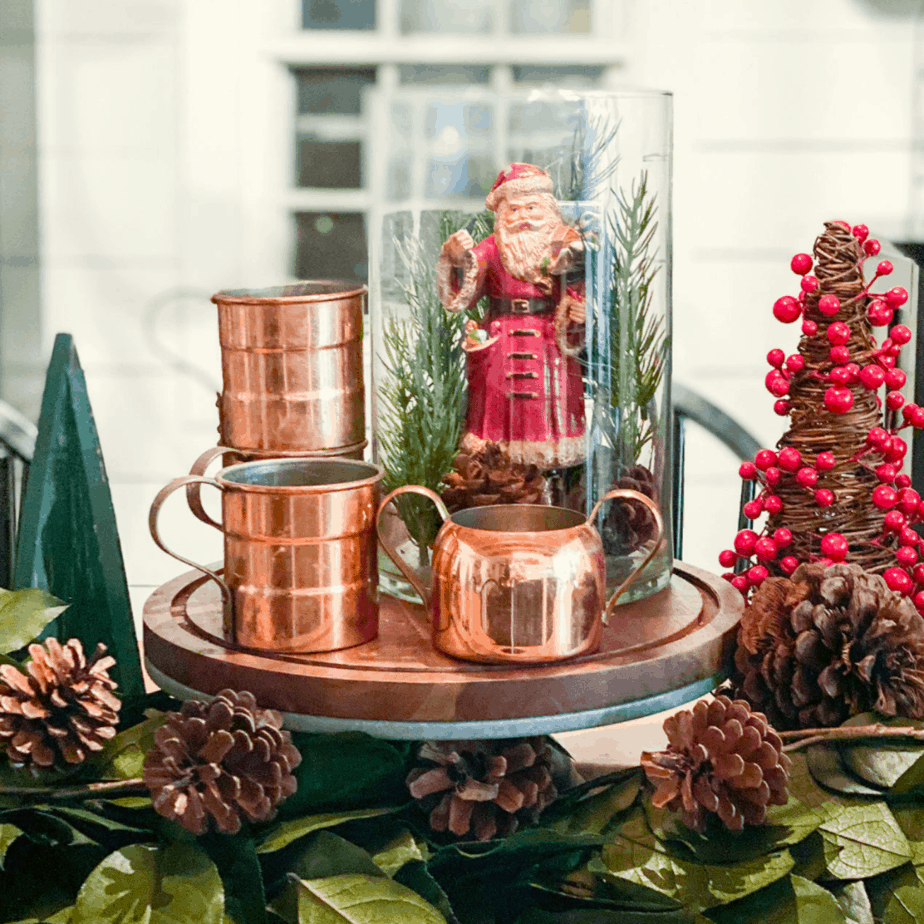 How to make a DIY Christmas jar with an antique Santa figure