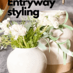 Easy Entryway styling, to vases with white florals